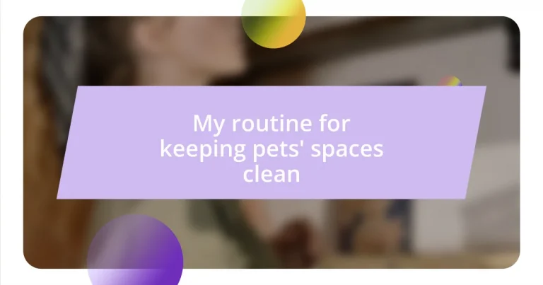 My routine for keeping pets’ spaces clean